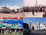 Kathmandu 01 04 Welcome To Kathmandu, Gateway To Tibet, Former Royal Palace East Entrance After arrival at Tribhuvan International Airport in Kathmandu, you walk across the tarmac and into the airport terminal building. I have my visa already filled in so I can quickly exit the terminal building. Welcome to Kathmandu! Just after exiting the Kathmandu Tribhuvan International Airport, a sign states: Welcome to Nepal, Gateway To China. Nepal is indeed the Gateway to Tibet. On the way to Thamel, the taxi passes by the gates of the former Royal Palace. Now that the king is dethroned, the Royal Palace will become the Narayanhiti museum.
